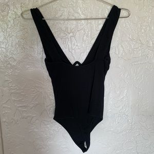 Ow Intimates Black Ribbed Bodysuit